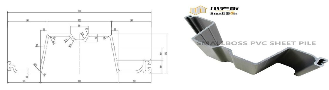 Переработанная пластиковая стекла из ПВХ для решения контроля воды Серый цвет